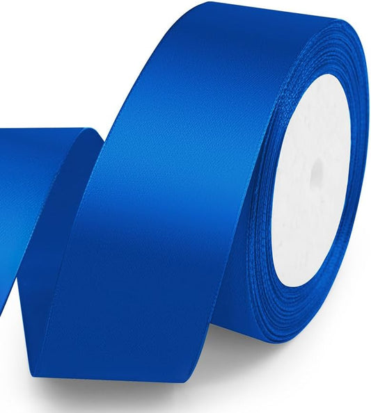 KMER LIFE Solid Color Royal Blue Satin Ribbon 1-1/2 Inches x 25 Yards, Ribbons Perfect for Crafts, Wedding Decor, Bow Making, Sewing, Gift Package Wrapping and More