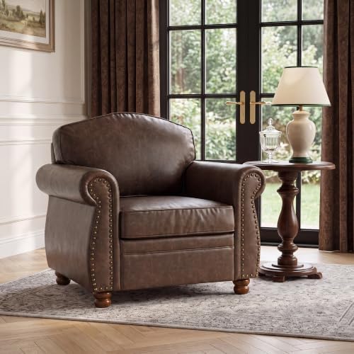 Vintage Oversized Faux Leather Chair - Image 7