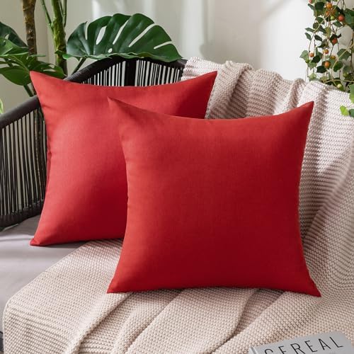 MIULEE Decorative Outdoor Pillow Covers Christmas 18x18 Red by MIULEE