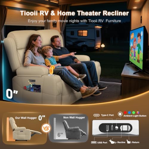 RV Loveseat Recliner Sofa, Wall Hugger Reclining RV Couch - Image 6