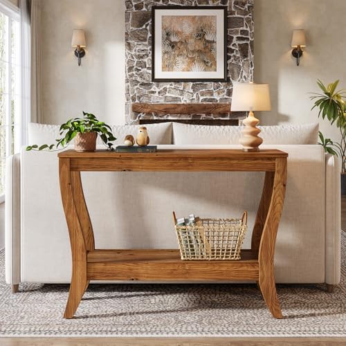 Solid Wood Console Table for Entryway, 41.3-Inch Farmhouse Sofa Table - Image 4