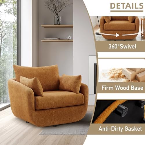 360° Swivel Accent Armchair, 39.3" Oversized - Image 4