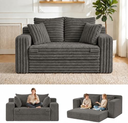 3-in-1 Convertible Sofa Bed: Boneless Loveseat Sleeper & Folding Couch Bed by Winzoo