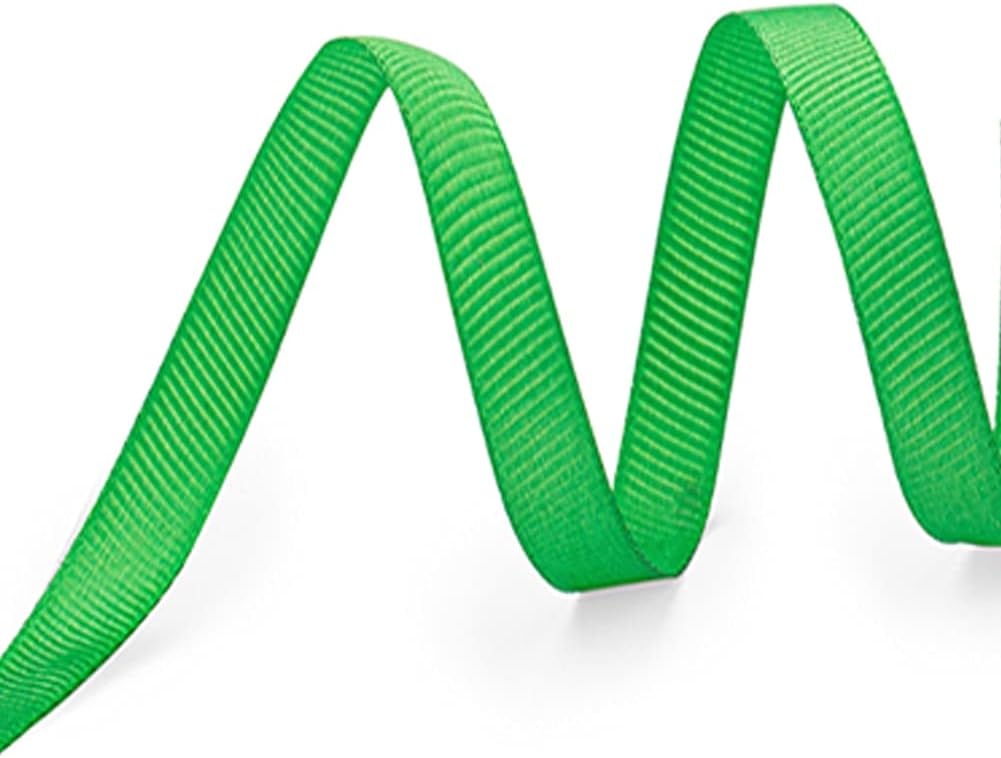 LIUYAXI 1/4" X 50 Yards Solid Green Grosgrain Ribbon, Perfect for Crafts, Wedding Decor, DIY Hair Accessories, Sewing, Gift Package Wrapping and More