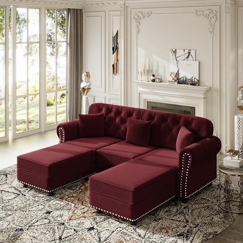 KEIKI 83" Velvet Chesterfield Sofa by KEIKI