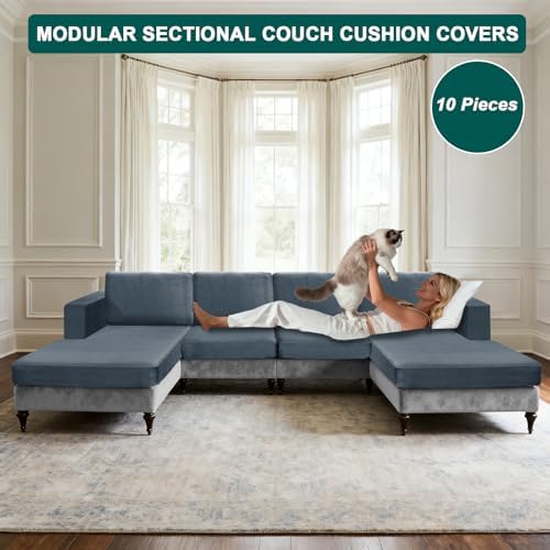 10 Pieces Sofa Cushion Covers for U-Shaped Modular Sectional Couch - Image 3