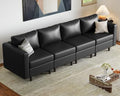 ABCASA Faux Leather Modular Sectional Sofa by ABCASA