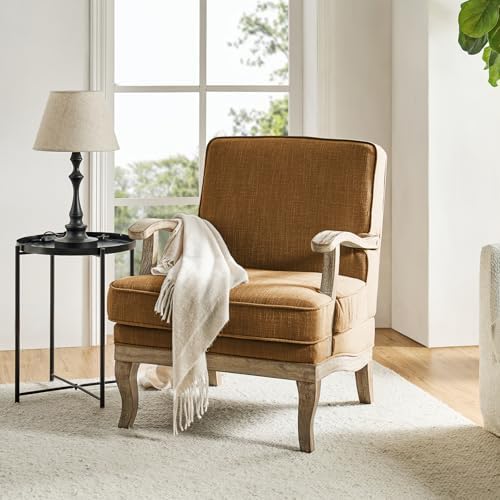 HULALA HOME Accent Chair with Solid Wood Legs and Arms by HULALAHOME