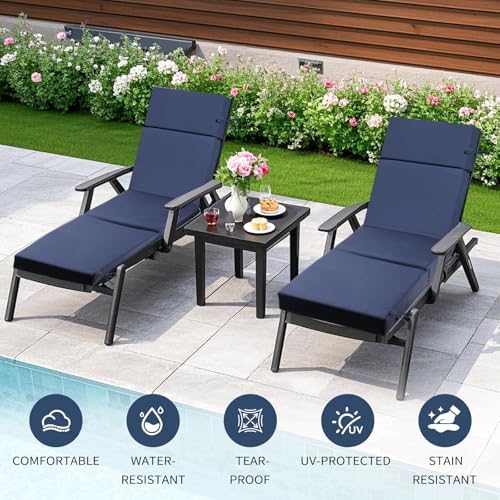 1 Pack Blue Outdoor Chaise Lounge Cushions - Image 4