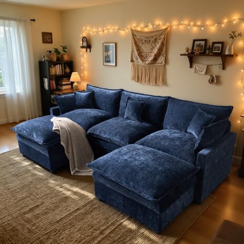 108'' U Shaped Cloud Couch, 3-Seater Sofa by Eco-ChicLivingBeautifullyAffordable