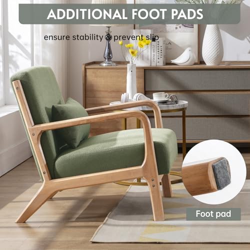 ANJ Mid Century Modern Accent Chair, Comfy Fabric Reading Chair - Image 6