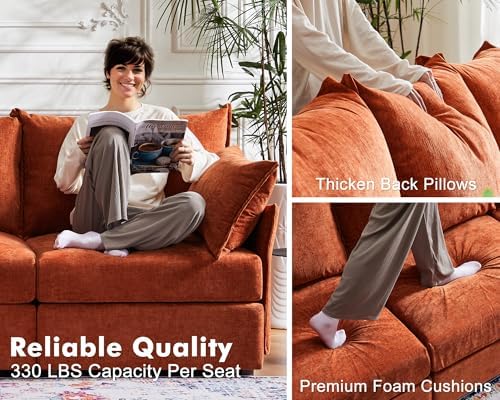 ABCASA 135.5" Oversized Modular Sectional Couch, L Shaped Convertible Sofa - Image 6