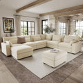 WorthFurni 142.1'' Modular Sectional Sofa, L Shaped Oversized Extra Deep Couches by WorthFurni