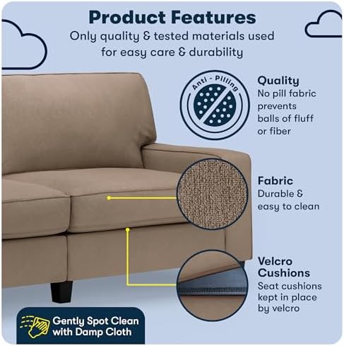Serta Palisades 78" Track Arm Sofa, Easy Care Polyester, Soft Pillow Back - Image 3