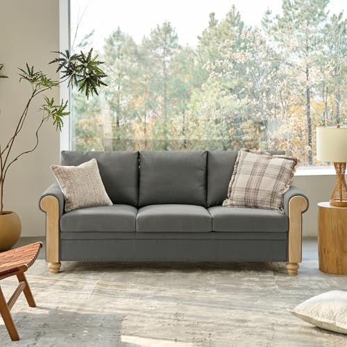 81" Mid-Century Modern 3-Seater Sofa, Upholstered Couch - Image 3