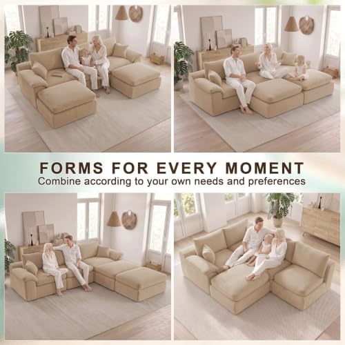 Cloud Sectional Couch, Boneless Couch Modular Sofa - Image 3