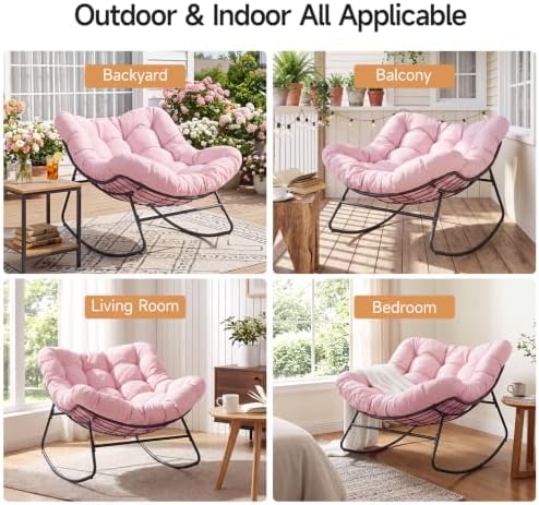Papasan Rocking Chair, Oversized Outdoor Egg Chair - Image 7