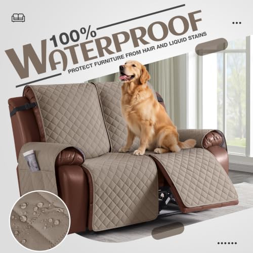 KinCam Waterproof Loveseat Recliner Covers Washable, 2 Seater - Image 3