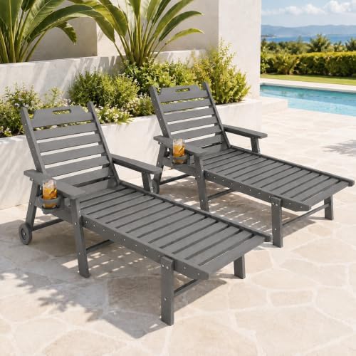 2 Pack HDPE Lounge Chair Outdoor by Garvee