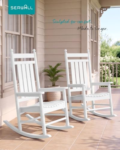 SERWALL Comfortable Outdoor Rocking Chairs Set of 2 - Image 3