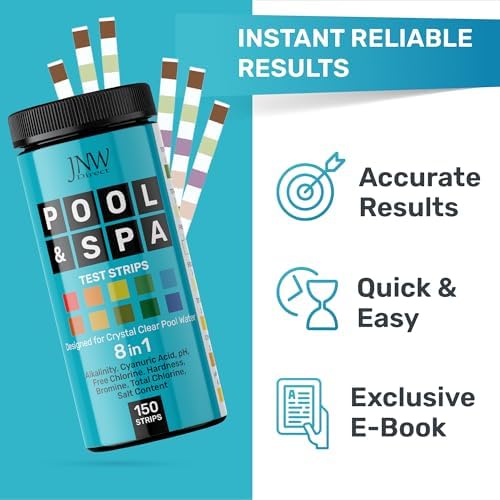 JNW Direct Pool Test Strips for Pools and Spas - 8 in 1 Water Test 150 Pack - Image 3