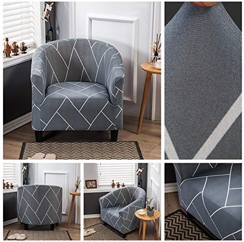 MIFXIN Tub Chair Slipcover 1 Piece High Stretch Club Chair Cover Elastic Barrel - Image 7