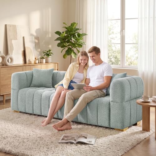 VANOMi 90.9" Boucle 3-Seater Deep Seat Sofa, Oversized Cloud Couch by VANOMi