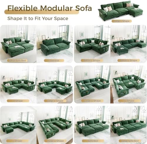 V-Shaped Modular Sectional Sofa, 3 Seater Cloud Couch - Image 4