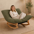Oversized Rocking Chair, Extra Wide Plush Lounge Chair by Unknown