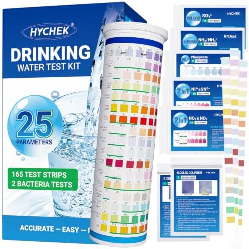 25 in 1 Home Drinking Water Test Kit, 165 Strips + 2 Bacteria Tests by Unknown