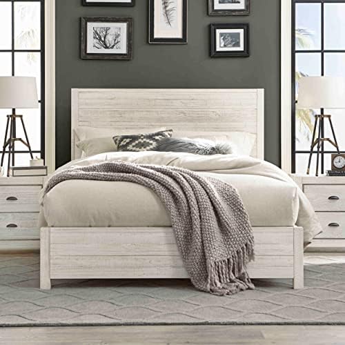 Grain Wood Furniture Montauk Solid Wood Bed, King Size, Rustic Off-White by GrainWoodFurniture