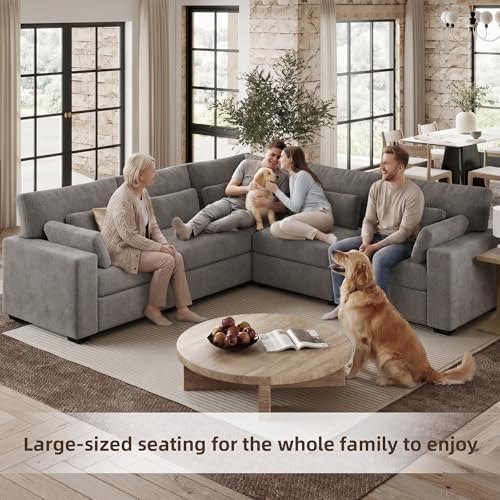 WorthFurni 109.1'' Modular Sectional Sofa, L Shaped Oversized Extra Deep Couches - Image 4