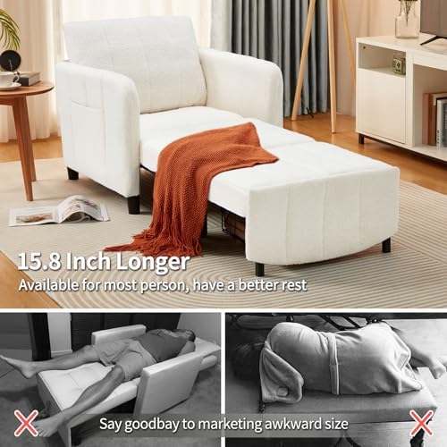 ZZW Sleeper Chair 84" Extra Long Convertible Chair Bed Upgraded 3-in-1 to - Image 3
