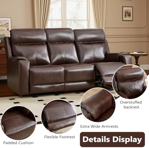 HAOMARKETS 2-Piece Top Grain Leather Electric Reclining Sofa Set - Image 6