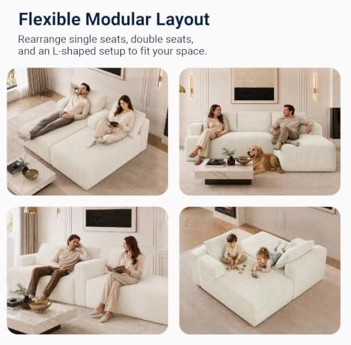 Avenco Modular Sectional Sofa, Boneless Couches - Image 6