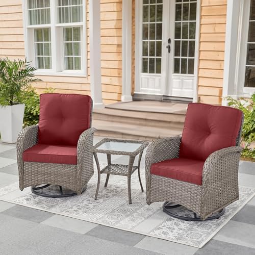 Belord Swivel Patio Chairs Wicker Set by Belord