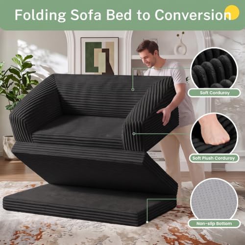 Convertible Sofa Bed, Boneless Loveseat Sleeper Folding Couch Bed - Image 3