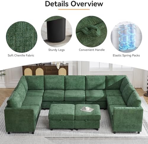 127'' Oversized U Shaped Modular Sofa, Sectional Couches - Image 5
