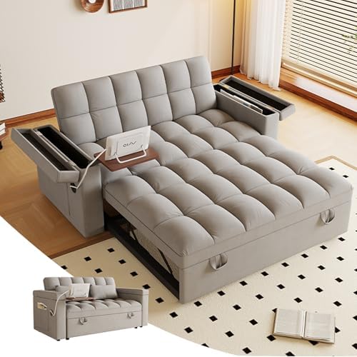 3 in 1 Convertible Sleeper Sofa, 65in Sleeper Couch by LITVZ
