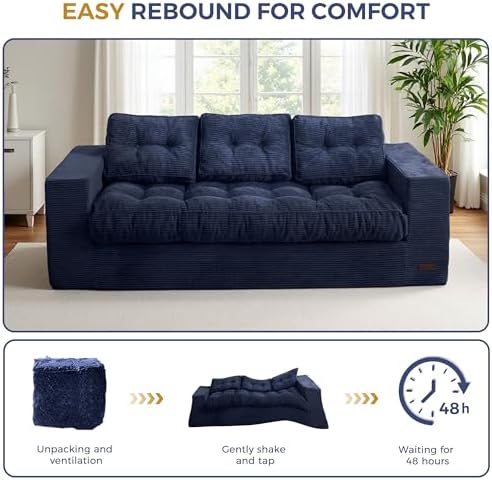 MAXYOYO Loveseat Sofa Couch, Upholstered Bean Bag Chair Cloud Seat - Image 6