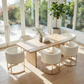 HNY Mid Century Modern Upholstered Barrel Dining Chairs by HNY