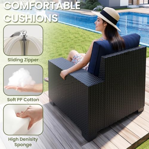 7-Piece Outdoor Patio Furniture Set, 6-Seat All-Weather PE Rattan Wicker Patio - Image 4