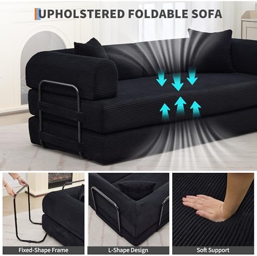 IDEALHOUSE 79" Convertible Futon Sofa Bed, Boneless Couch - Image 5
