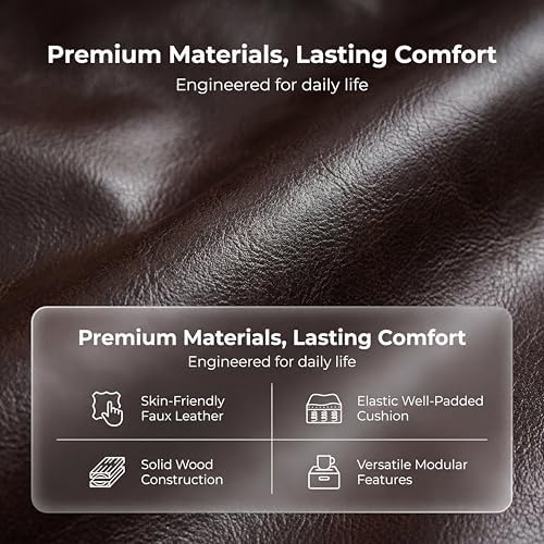 Faux Leather Sectional Couches for Living Room - Image 3