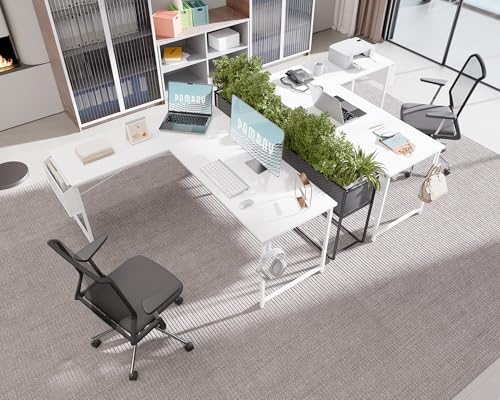 Pamray 64.5 Inch Reversible L Shaped Gaming Desk Large Corner Computer Desk - Image 2