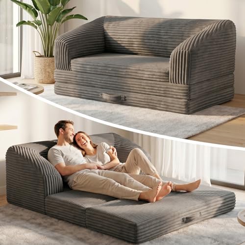 Loveseat 51 inch, 2-in-1 Convertible Tri-Folding Sofa Bed by AOLVDOW