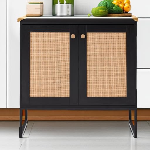 Best Choice Products 2-Door Rattan Storage Cabinet, Accent Furniture, Buffet - Image 5