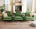 153" Modular Power Reclining Sectional 3 Seater Home Theater Sofa Chenille by BEDEEP