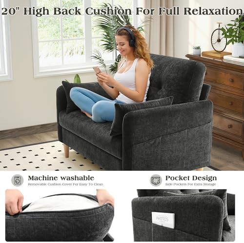 Hanherry Loveseat Sofa, 47” Small Couch - Image 4