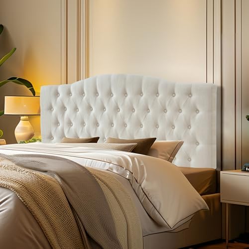 Furpopup Linen Queen Size Headboard Only, Upholstered Wall Mount by Furpopup